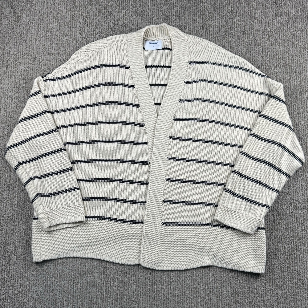 Old Navy Womens XXL Knit Open Front Cardigan Sweater Oversized Stripe